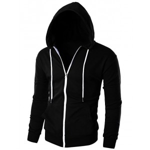 Mens Slim Fit Long Sleeve Lightweight Zi...