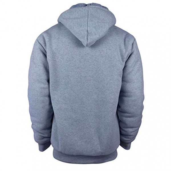 Heavyweight Sherpa Lined Plus Sizes Warm Fleece Full Zip Mens Hoodie Padded Sleeve & Rib Cuffs