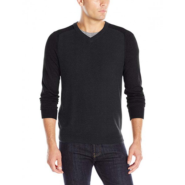  Men's Colorblock V-Neck Sweater