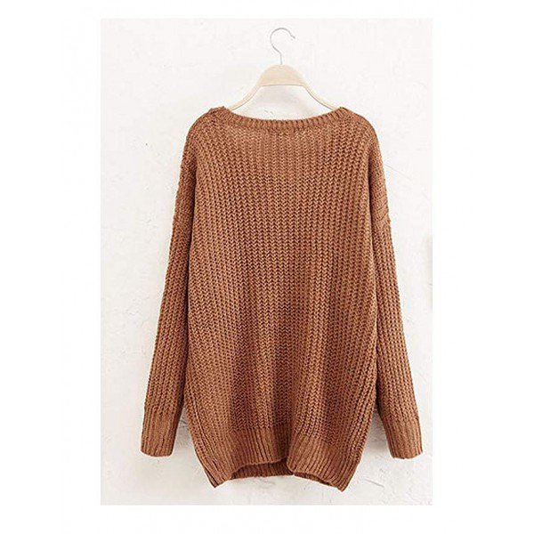 Women's Fashion Oversized Knitted Crewneck Casual Pullovers Sweater Women's Fashion Oversized Knitted Crewneck Casual Pullovers Sweater