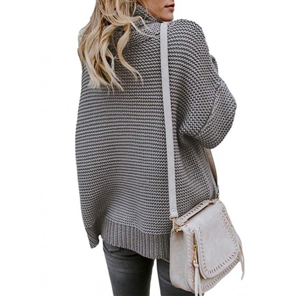 Womens Turtleneck Long Sleeve Chunky Knit Pullover Sweater Womens Turtleneck Long Sleeve Chunky Knit Pullover Sweater