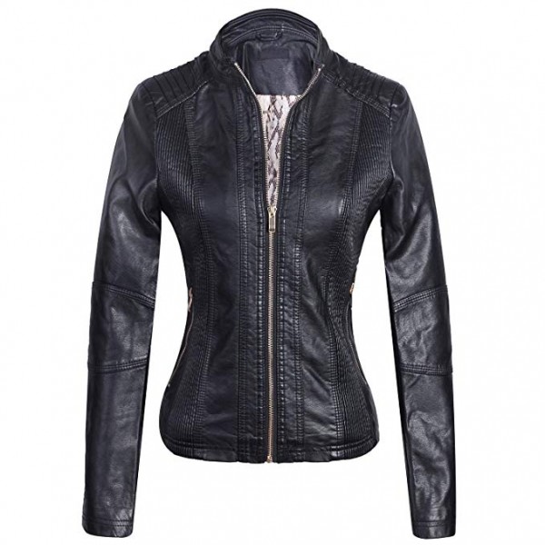 Women's Lightweight Slim Faux Leather Mo...