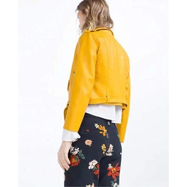 Women's Trendy Stand Collar PU Leather Moto Jacket Leather Coat