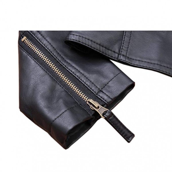 Women's Slim Tailoring Faux Leather PU Short Jacket Coat US Size