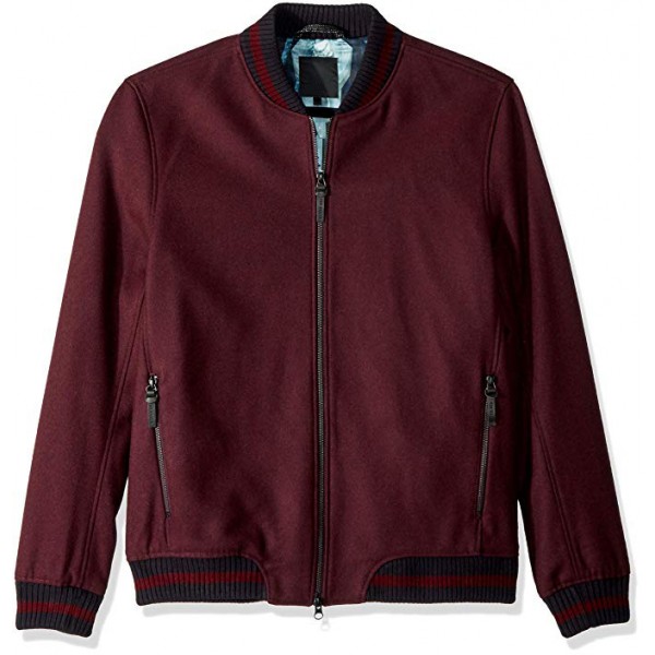 Men's Modern Slim Fit Wool Bomber Jacket