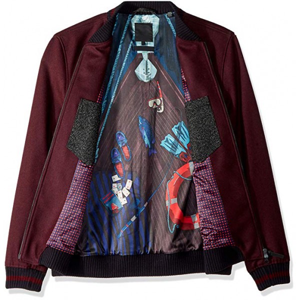 Men's Modern Slim Fit Wool Bomber Jacket