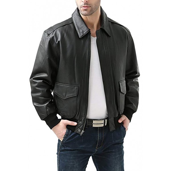 Men's Air Force A-2 Leather Flight Bomber Jacket