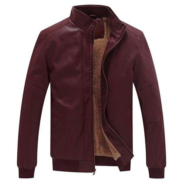 Men's Winter Fashion Faux Leather Jacket...