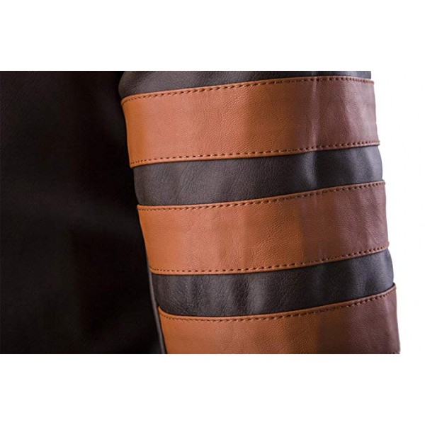 Men Vintage Faux Leather Motorcycle Jacket Brown Men Vintage Faux Leather Motorcycle Jacket Brown