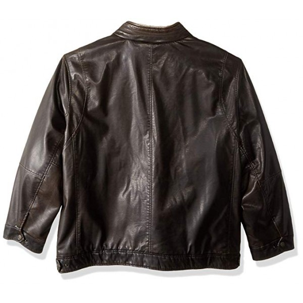 Men's Vintage Deer Faux Leather Sherpa Military Jacket